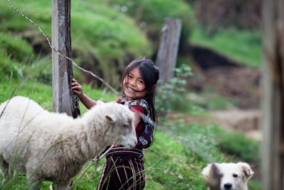 Rosa tends to the family live stock, a typical chore for many children in rural Guatemala where she lives. Joseph Molieri/Bread for the World.