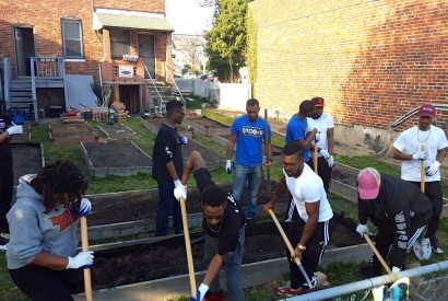 Black Church Food Security Network volunteers working in a garden. Photo courtesy of Rev. Dr. Herber Brown III.