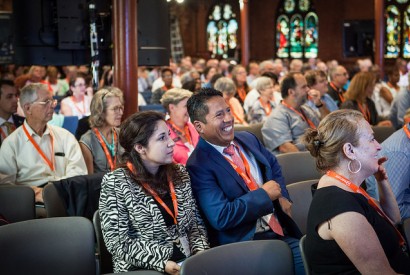 Christine Tamara, centro, en St. Mark’s Episcopal Church durante el Día de Cabildeo 2017. Laura Elizabeth Pohl para Pan para el Mundo.