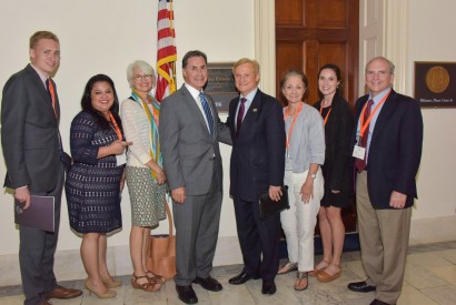 Bread activists from Alabama visit with Rep. Gary Palmer (R-Ala.), fourth from left. Bread for the World photo. 