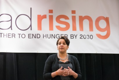 Andrea James, founder of Families for Justice as Healing, discusses her journey from attorney to federal inmate to prison-reform crusader during the 2014 Bread for the World National Gathering. Joseph Molieri/Bread for the World.