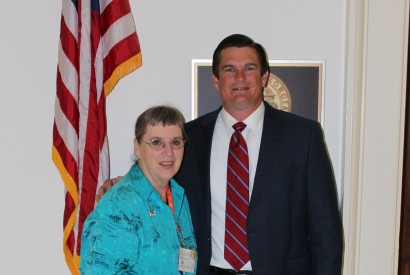 Elaine Davies with U.S. Rep. Austin Scott (R-Ga.) during the 2016 Lobby Day. Photo courtesy of the office of Rep. Austin Scott. 