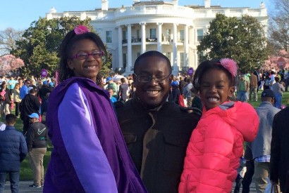 Eric Mitchell, director of government relations at Bread for the World, with his daughters. Photo courtesy of Eric Mitchell. 