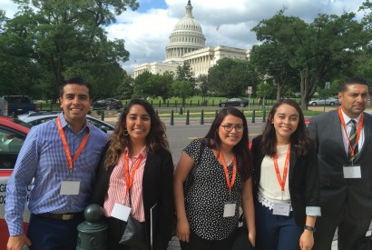 Justino Moreno, far left, with other Bread activists during the 2018 Advocacy Summit and Lobby Day. 