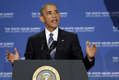 President Obama speaks at White House Summit on Global Development. 