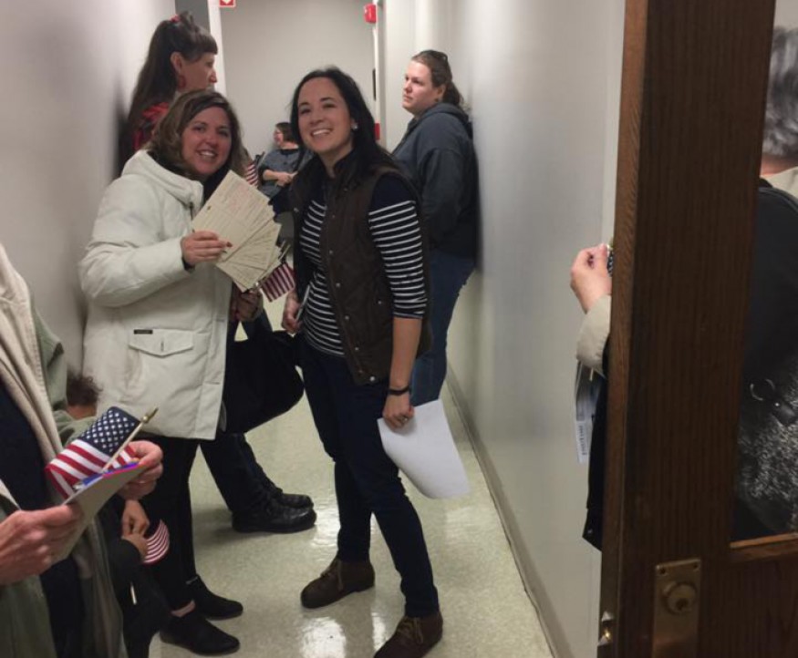 Bread members, like Emily Kousma Huestis, right, have been showing up at town halls and scheduling meetings with members of Congress to advocate for affordable health care – and they are  sharing personal stories to get their point across.